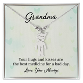 Engraved Kids Charm Necklace For Grandma, Special Jewelry Gift, Symbol Of Love & Family, Grandma Love You Always